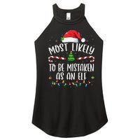 Most Likely To Be Mistaken As An Elf Family Christmas Women's Perfect Tri Rocker Tank