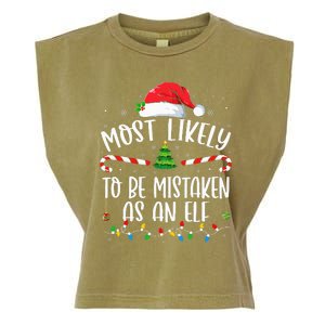 Most Likely To Be Mistaken As An Elf Family Christmas Garment-Dyed Women's Muscle Tee