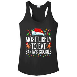 Most Likely To Eat Santas Cookies Family Christmas Holiday Ladies PosiCharge Competitor Racerback Tank