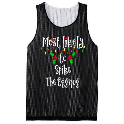 Most Likely To Spike The Eggnog Family Group Matching Shirt Mesh Reversible Basketball Jersey Tank