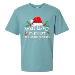 Most Likely To Forget The Hidden Presents Family Christmas Sueded Cloud Jersey T-Shirt