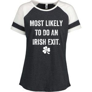 Most Likely To Do An Irish Exit Funny Enza Ladies Jersey Colorblock Tee