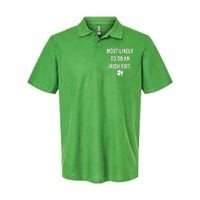 Most Likely To Do An Irish Exit Funny Softstyle Adult Sport Polo