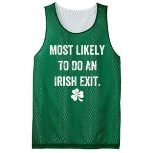 Most Likely To Do An Irish Exit Funny Mesh Reversible Basketball Jersey Tank