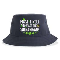 Most Likely To Start The Shenanigans Family St Patrick's Day Sustainable Bucket Hat