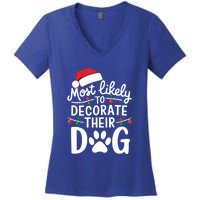 Most Likely To Christmas Cool Gift Matching Family Pajamas Funny Gift Women's V-Neck T-Shirt