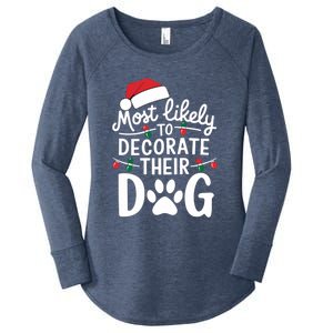 Most Likely To Christmas Cool Gift Matching Family Pajamas Funny Gift Women's Perfect Tri Tunic Long Sleeve Shirt