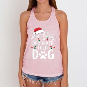 Most Likely To Christmas Cool Gift Matching Family Pajamas Funny Gift Women's Knotted Racerback Tank