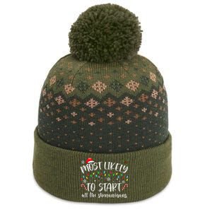 Most Likely To Start All The Shenanigans Family Xmas Holiday The Baniff Cuffed Pom Beanie