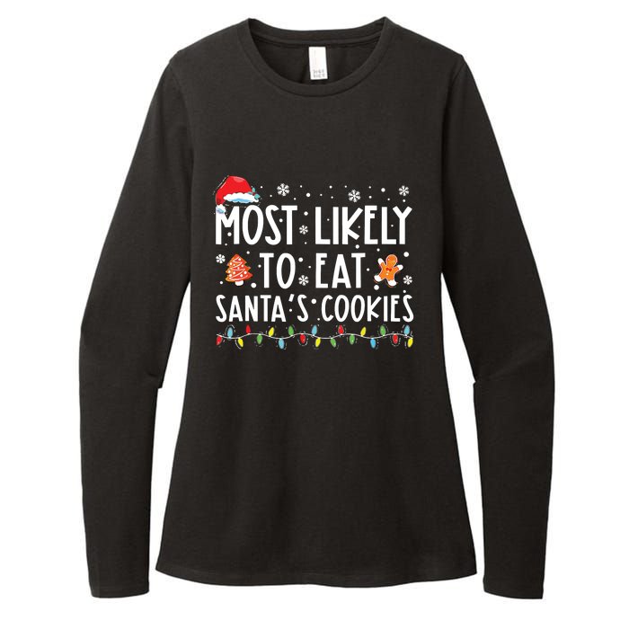 Most Likely To Eat Santas Cookies Family Christmas Holiday Womens CVC Long Sleeve Shirt