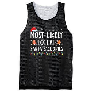 Most Likely To Eat Santas Cookies Family Christmas Holiday Mesh Reversible Basketball Jersey Tank