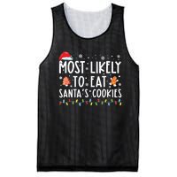 Most Likely To Eat Santas Cookies Family Christmas Holiday Mesh Reversible Basketball Jersey Tank