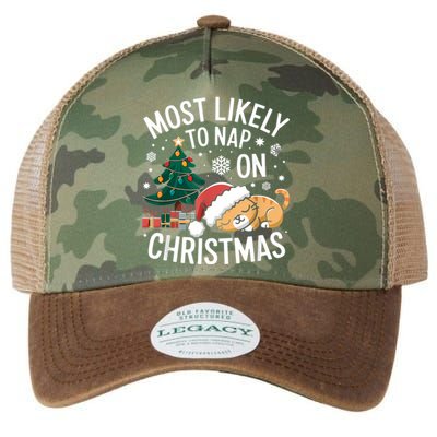 Most Likely To Nap On Christmas Matching Family Christmas Legacy Tie Dye Trucker Hat