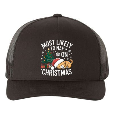 Most Likely To Nap On Christmas Matching Family Christmas Yupoong Adult 5-Panel Trucker Hat