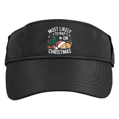 Most Likely To Nap On Christmas Matching Family Christmas Adult Drive Performance Visor