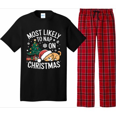 Most Likely To Nap On Christmas Matching Family Christmas Pajama Set