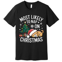 Most Likely To Nap On Christmas Matching Family Christmas Premium T-Shirt