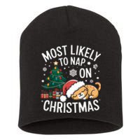 Most Likely To Nap On Christmas Matching Family Christmas Short Acrylic Beanie