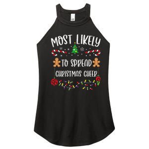 Most Likely To Spread Christmas Cheer Funny Christmas Family Matching Cute Chr Women's Perfect Tri Rocker Tank