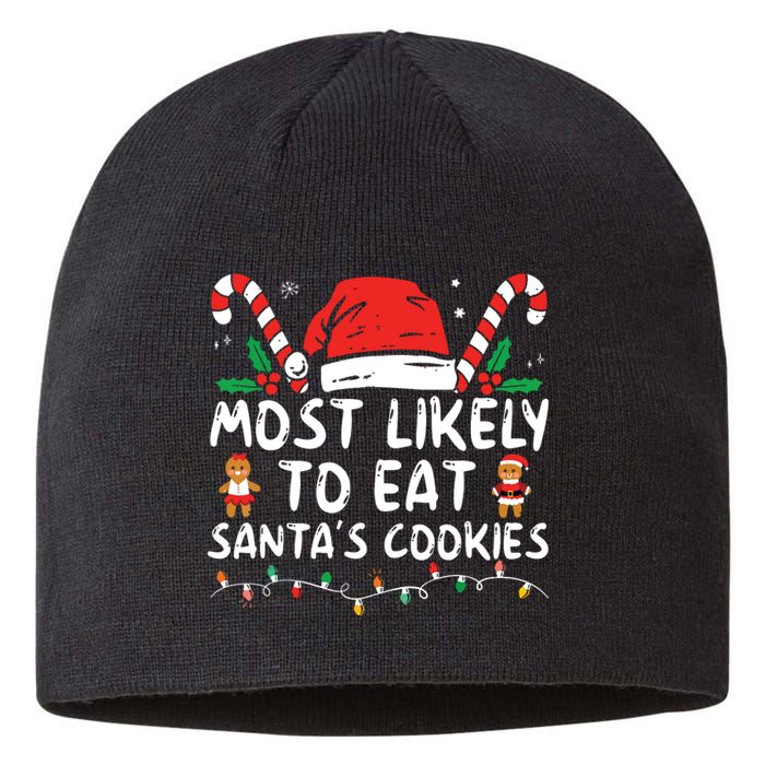 Most Likely To Eat Santas Cookies Family Christmas Holiday Sustainable Beanie