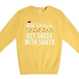 Most Likely To Christmas Cute Gift Matching Family Pajamas Funny Cute Gift Premium Crewneck Sweatshirt