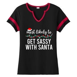 Most Likely To Christmas Cute Gift Matching Family Pajamas Funny Cute Gift Ladies Halftime Notch Neck Tee