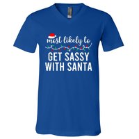 Most Likely To Christmas Cute Gift Matching Family Pajamas Funny Cute Gift V-Neck T-Shirt