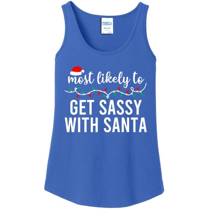 Most Likely To Christmas Cute Gift Matching Family Pajamas Funny Cute Gift Ladies Essential Tank