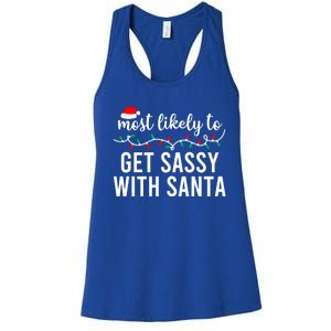 Most Likely To Christmas Cute Gift Matching Family Pajamas Funny Cute Gift Women's Racerback Tank