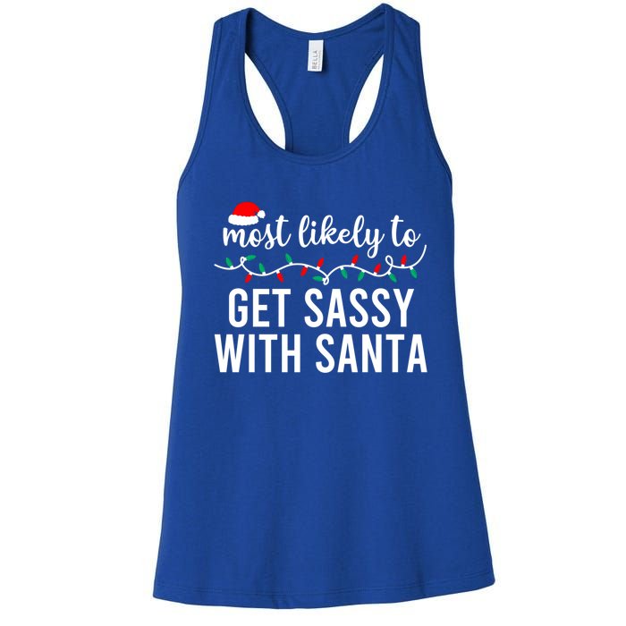 Most Likely To Christmas Cute Gift Matching Family Pajamas Funny Cute Gift Women's Racerback Tank