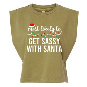 Most Likely To Christmas Cute Gift Matching Family Pajamas Funny Cute Gift Garment-Dyed Women's Muscle Tee