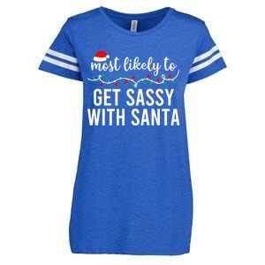 Most Likely To Christmas Cute Gift Matching Family Pajamas Funny Cute Gift Enza Ladies Jersey Football T-Shirt