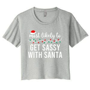 Most Likely To Christmas Cute Gift Matching Family Pajamas Funny Cute Gift Women's Crop Top Tee