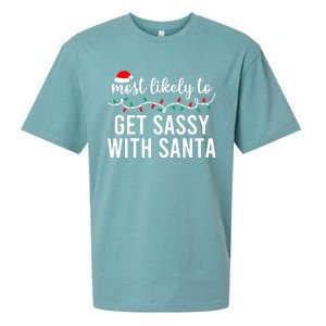 Most Likely To Christmas Cute Gift Matching Family Pajamas Funny Cute Gift Sueded Cloud Jersey T-Shirt