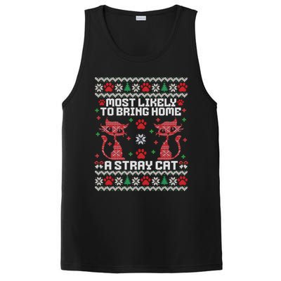 Most Likely To Bring Home A Stray Cat Funny Ugly Christmas Gift PosiCharge Competitor Tank