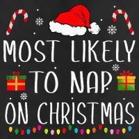 Most Likely To Nap On Christmas Family Funny Matching 7 Panel Mesh Trucker Snapback Hat