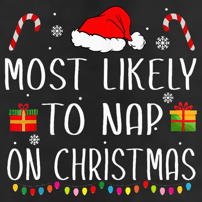 Most Likely To Nap On Christmas Family Funny Matching 7 Panel Mesh Trucker Snapback Hat