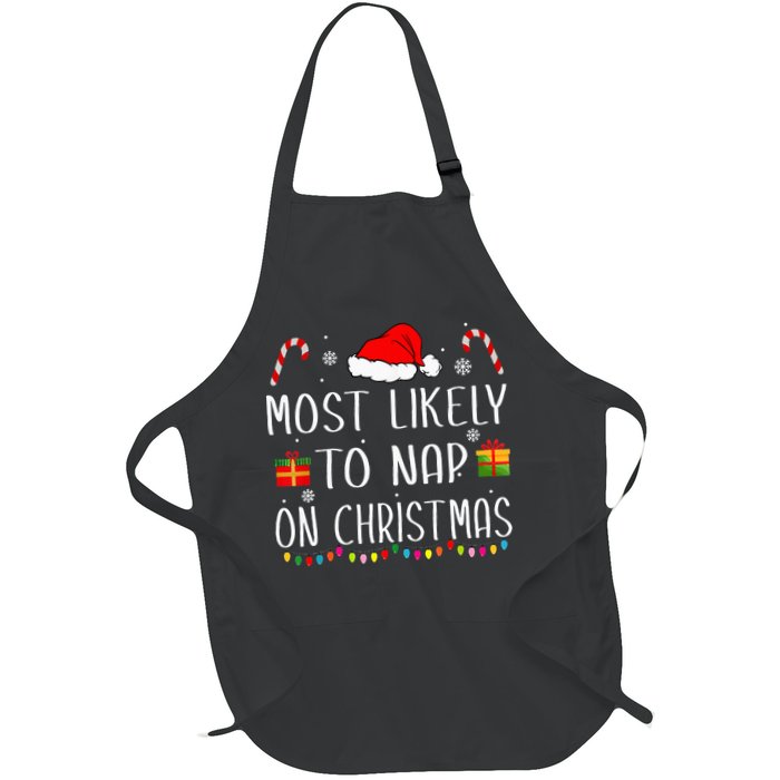Most Likely To Nap On Christmas Family Funny Matching Apron