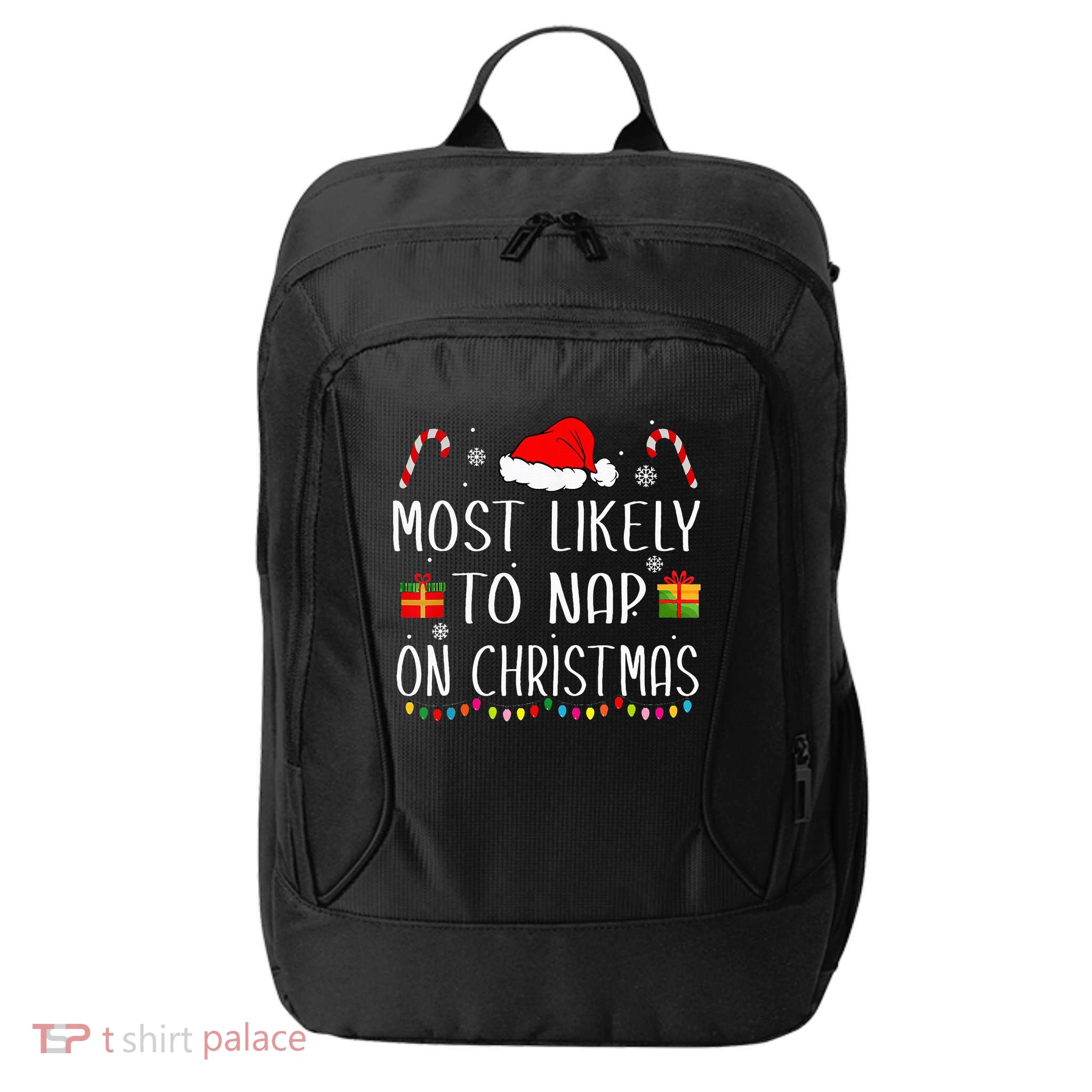 Most Likely To Nap On Christmas Family Funny Matching City Backpack