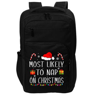 Most Likely To Nap On Christmas Family Funny Matching Impact Tech Backpack
