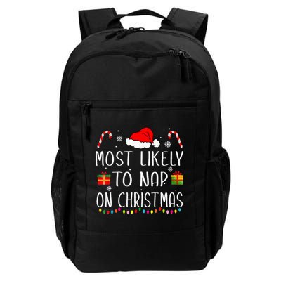 Most Likely To Nap On Christmas Family Funny Matching Backpack