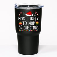 Most Likely To Nap On Christmas Family Funny Matching Tumbler