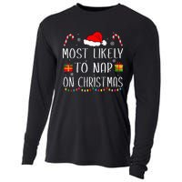 Most Likely To Nap On Christmas Family Funny Matching Cooling Performance Long Sleeve Crew