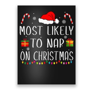 Most Likely To Nap On Christmas Family Funny Matching Poster