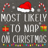 Most Likely To Nap On Christmas Family Funny Matching Cotton Canvas Backpack