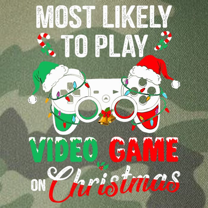 Most Likely To Play Video Game On Christmas Santa Gaming Legacy Tie Dye Trucker Hat