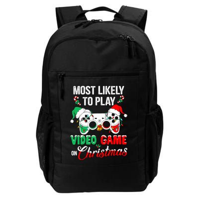 Most Likely To Play Video Game On Christmas Santa Gaming Backpack