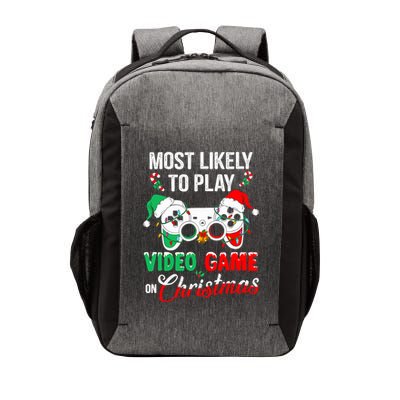 Most Likely To Play Video Game On Christmas Santa Gaming Vector Backpack