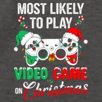 Most Likely To Play Video Game On Christmas Santa Gaming Vector Backpack