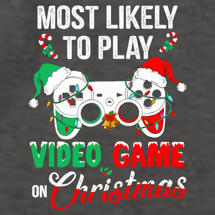 Most Likely To Play Video Game On Christmas Santa Gaming Vector Backpack